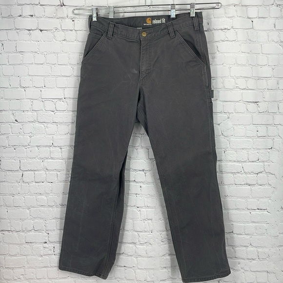 Carhartt Relaxed Fit Mens Cargo Pants 34 x 30 Grey - Picture 2 of 12